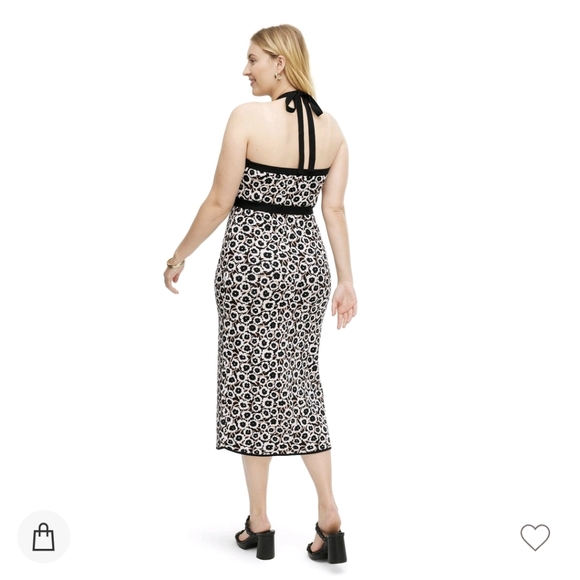 NWT Women's Halter Tie Neck Neutral Poppy Sweaterknit Midi Dress -DVF for Target - Picture 9 of 10